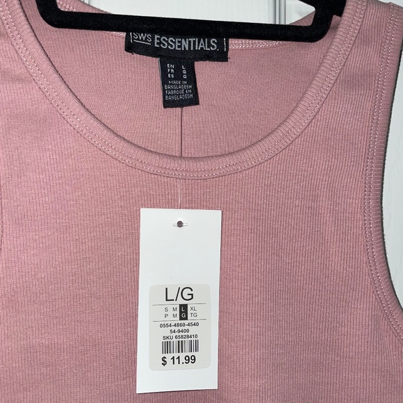 Light Pink Basic High Neck Ribbed Tank Top - Picture 2 of 3